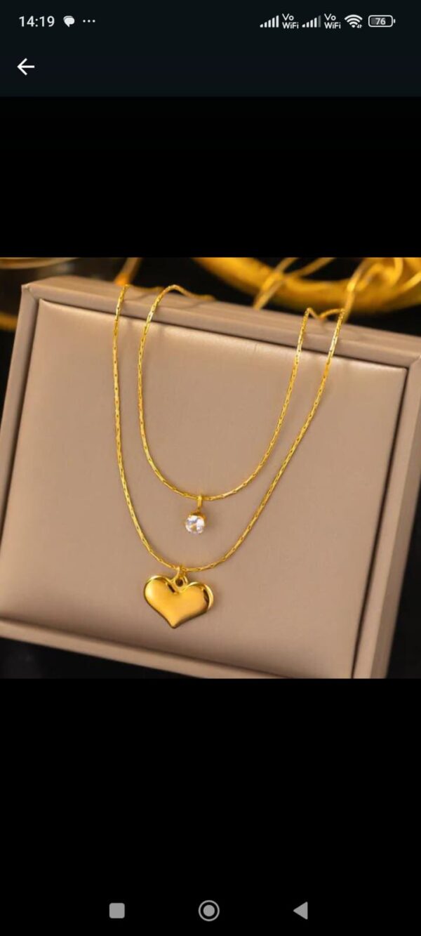 Golden heart crystal everyday chic anti tarnish pendant