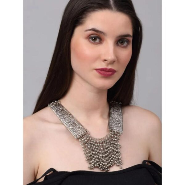 Oxidised silver beaded silver set